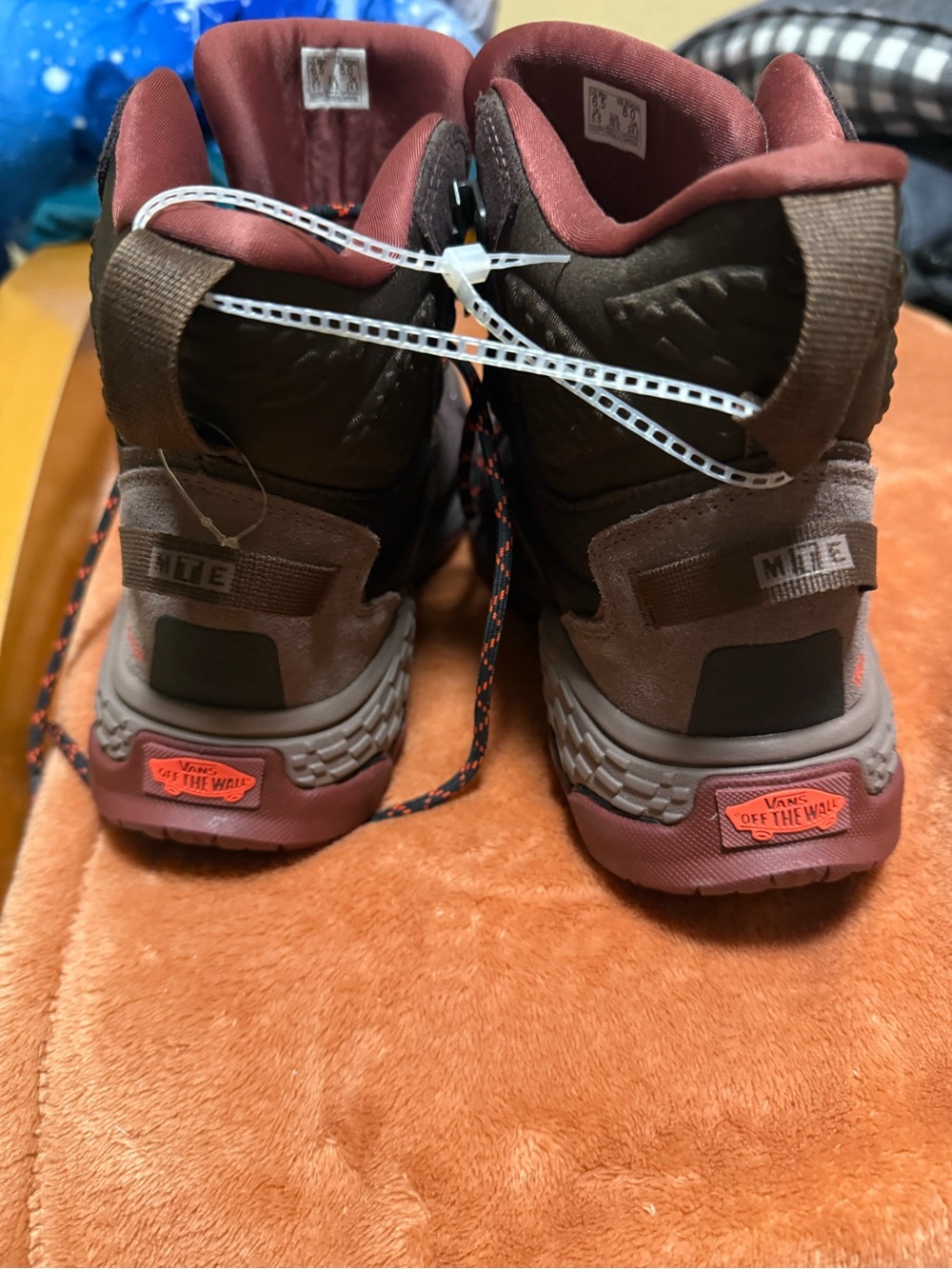 Vans Brown and Maroon High-Top Winter Boots